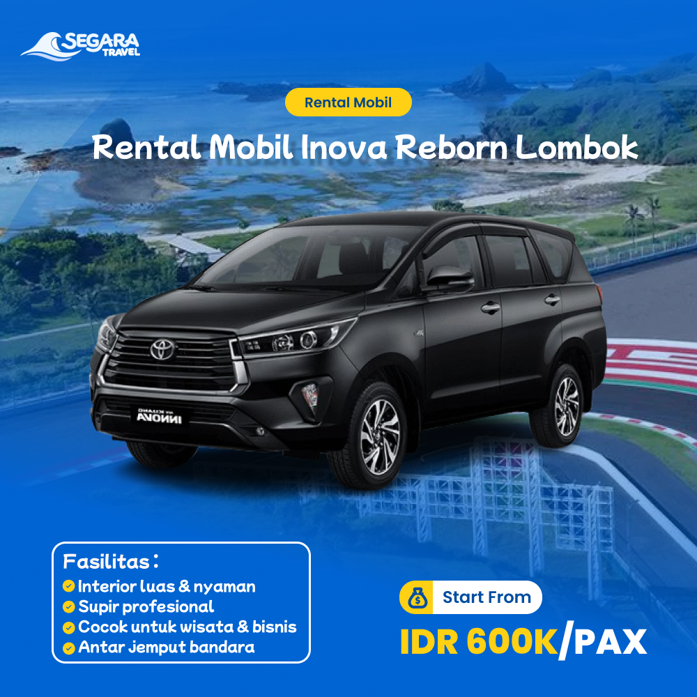 Toyota Kijang Innova Reborn car rental in Lombok Segara Travel